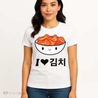 Cute I Love Kimchi South Korean Apparel Gift Idea Kpop Women's T-Shirt thumb 4
