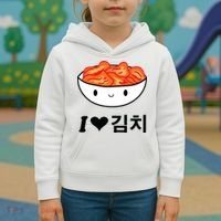 Cute I Love Kimchi South Korean Apparel Gift Idea Kpop Kids Hoodie thumb 3