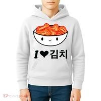 Cute I Love Kimchi South Korean Apparel Gift Idea Kpop Kids Hoodie thumb 4