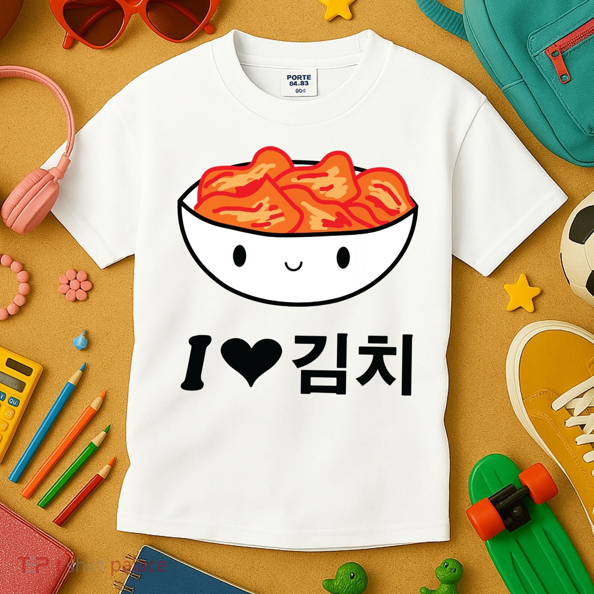 Cute I Love Kimchi South Korean Apparel Gift Idea Kpop Kids T-Shirt