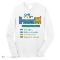 Can I Lick It Funny 100 Days Of School Periodic Table Long Sleeve Shirt thumb 0