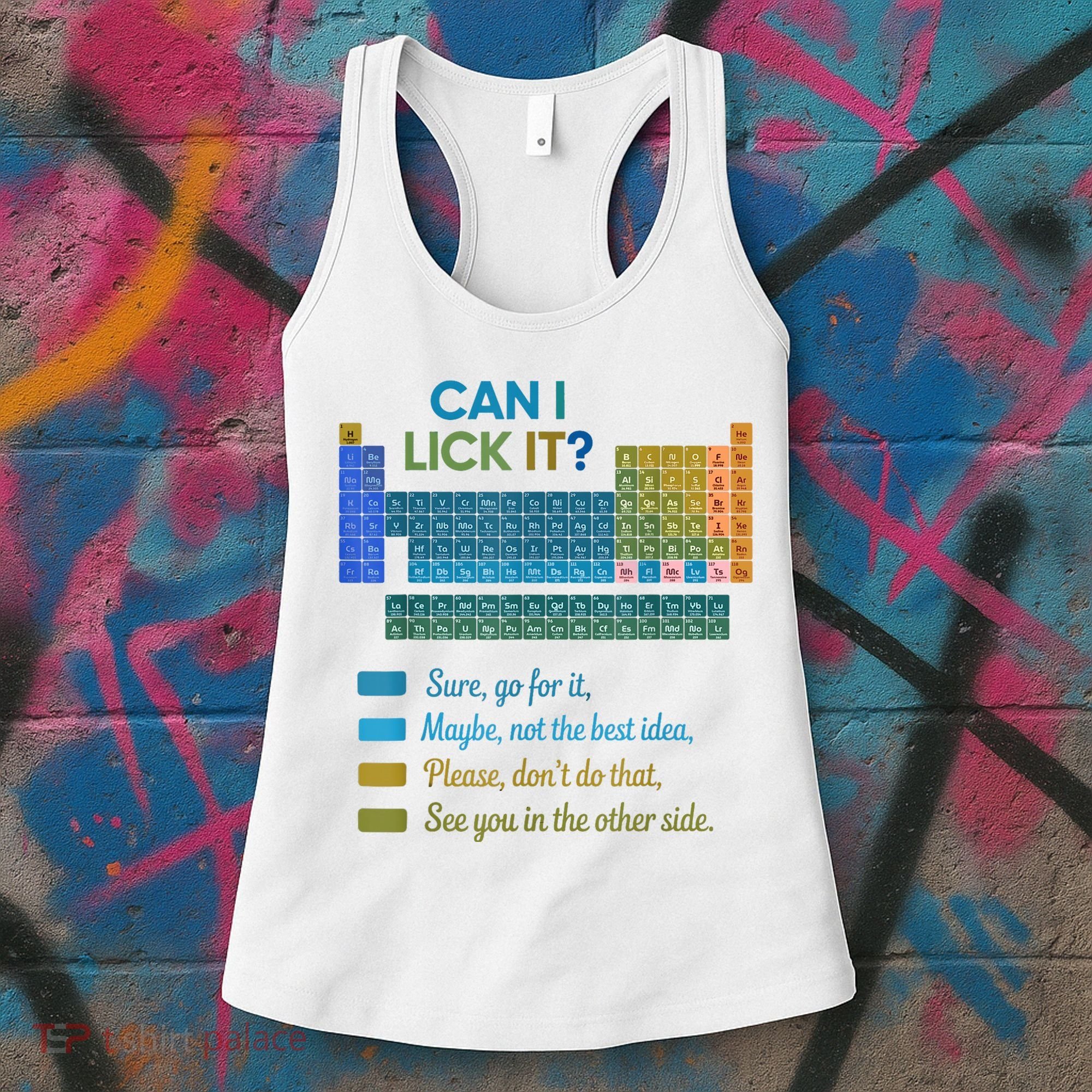 Can I Lick It Funny 100 Days Of School Periodic Table Women's Tank Top