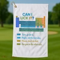 Can I Lick It Funny 100 Days Of School Periodic Table Golf Towel thumb 1