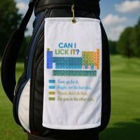 Can I Lick It Funny 100 Days Of School Periodic Table Golf Towel thumb 2