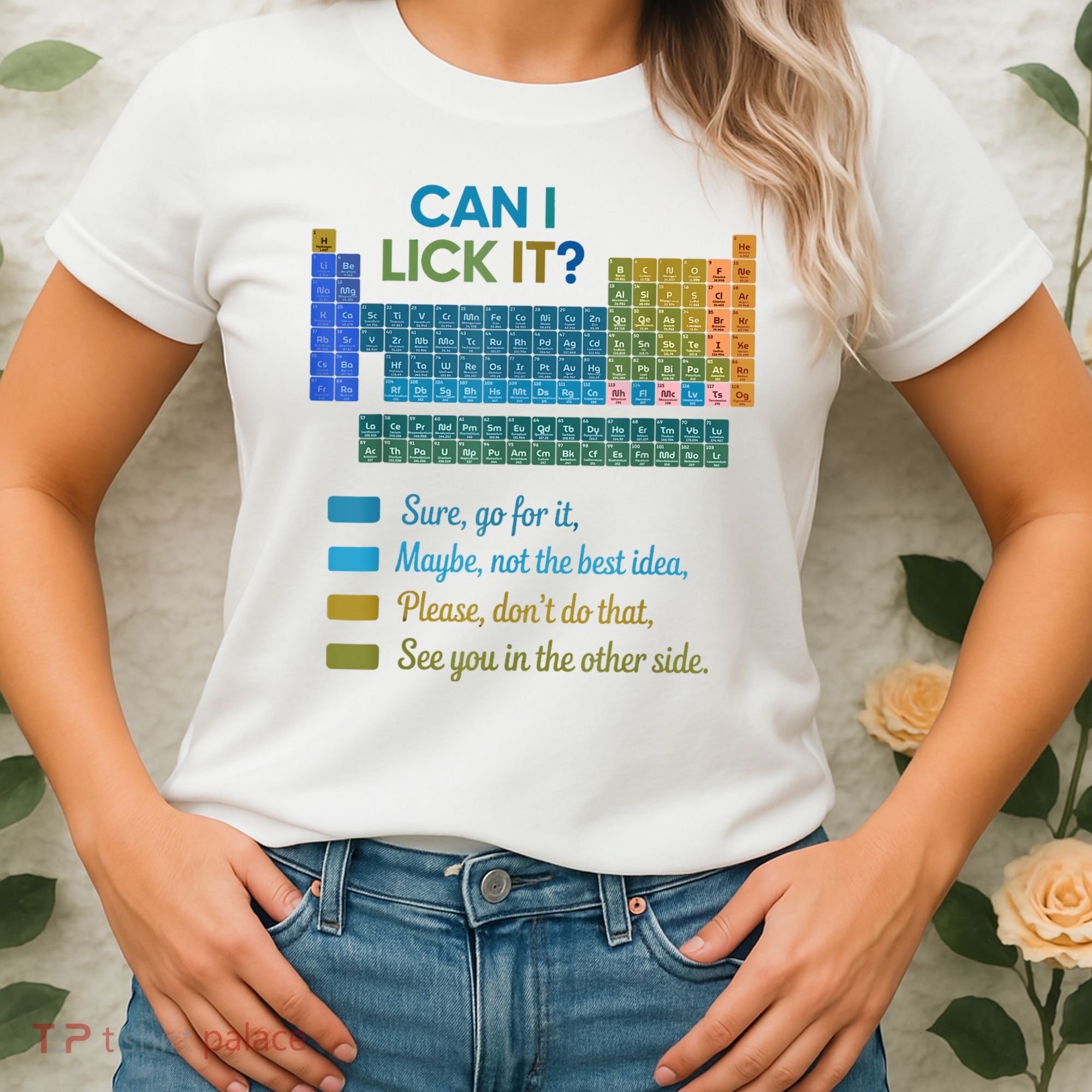 Can I Lick It Funny 100 Days Of School Periodic Table Women's T-Shirt