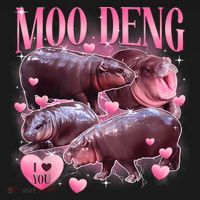 Cute I Love Moo Deng Baby Hippo Moo Deng I Heart Moo Deng Sweatshirt thumb 3