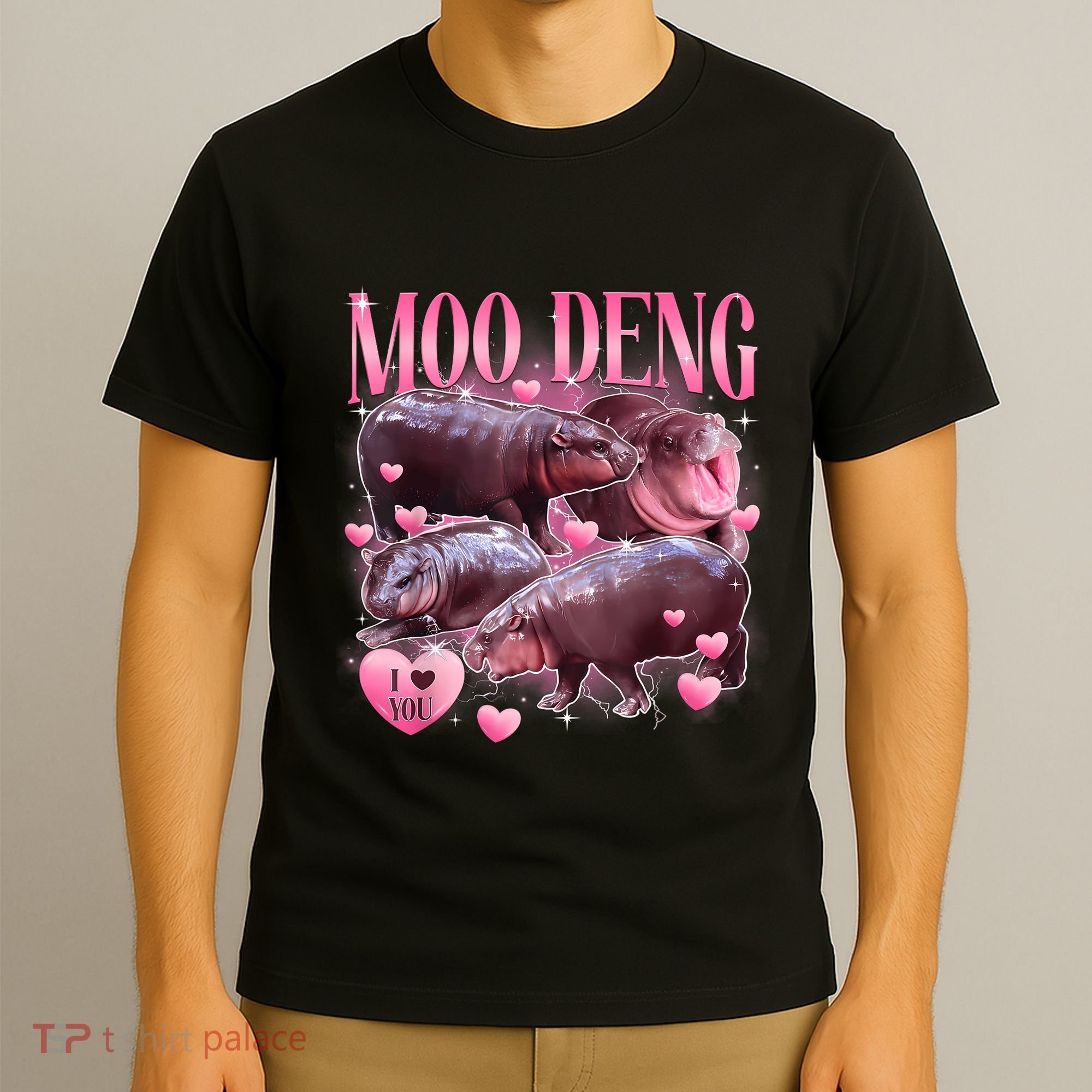 Cute I Love Moo Deng Baby Hippo Moo Deng I Heart Moo Deng T-Shirt