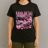 Cute I Love Moo Deng Baby Hippo Moo Deng I Heart Moo Deng T-Shirt thumb 4