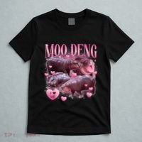 Cute I Love Moo Deng Baby Hippo Moo Deng I Heart Moo Deng T-Shirt thumb 5