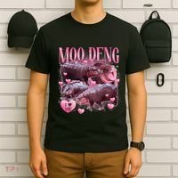 Cute I Love Moo Deng Baby Hippo Moo Deng I Heart Moo Deng T-Shirt thumb 6