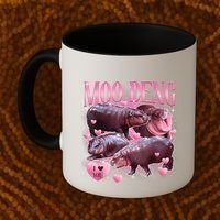 Cute I Love Moo Deng Baby Hippo Moo Deng I Heart Moo Deng Coffee Mug thumb 2