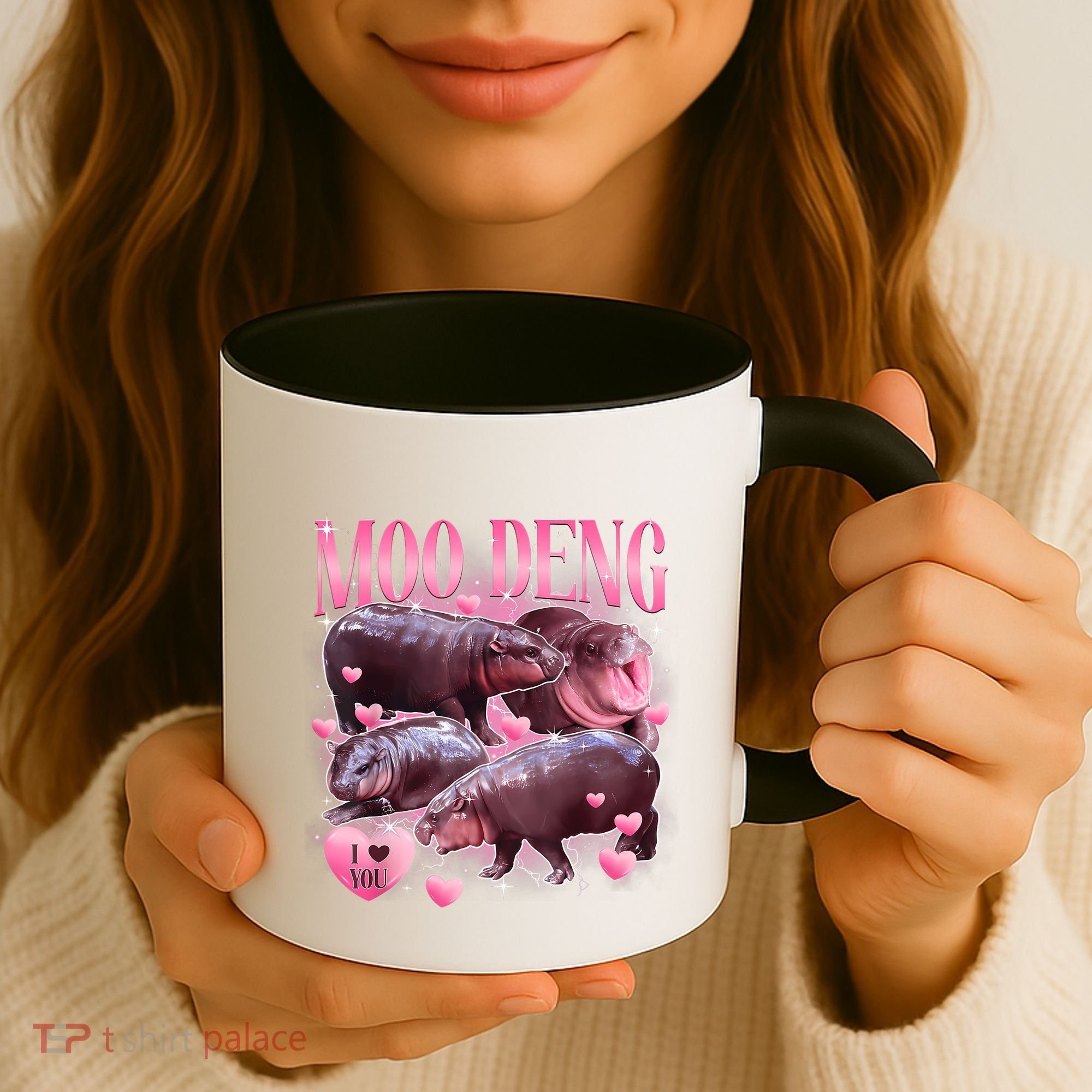 Cute I Love Moo Deng Baby Hippo Moo Deng I Heart Moo Deng Coffee Mug