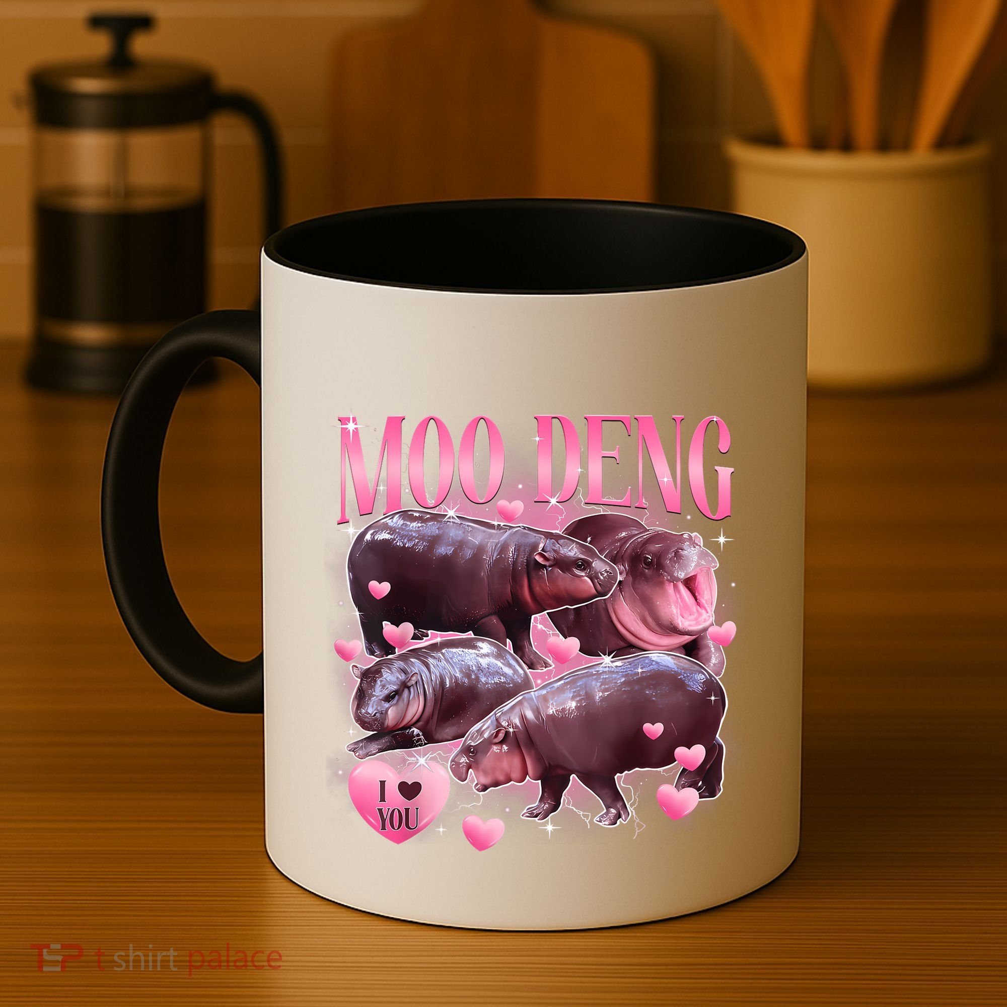 Cute I Love Moo Deng Baby Hippo Moo Deng I Heart Moo Deng Coffee Mug
