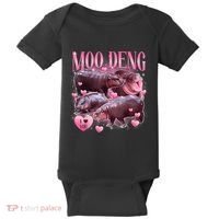 Cute I Love Moo Deng Baby Hippo Moo Deng I Heart Moo Deng Baby Bodysuit thumb 0
