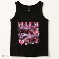 Cute I Love Moo Deng Baby Hippo Moo Deng I Heart Moo Deng Tank Top thumb 2
