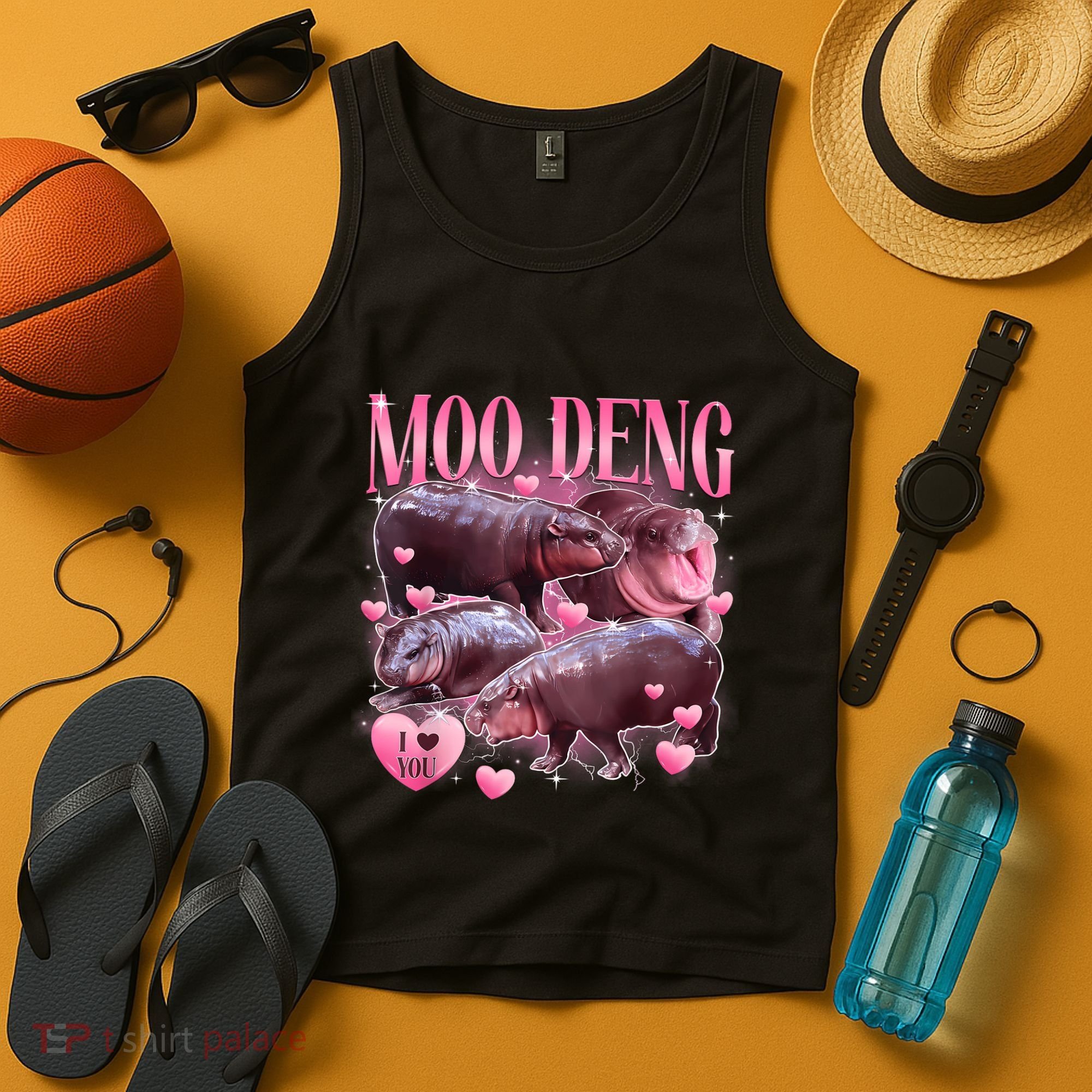 Cute I Love Moo Deng Baby Hippo Moo Deng I Heart Moo Deng Tank Top