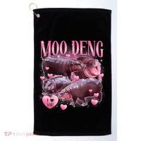 Cute I Love Moo Deng Baby Hippo Moo Deng I Heart Moo Deng Golf Towel thumb 0