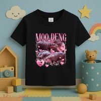 Cute I Love Moo Deng Baby Hippo Moo Deng I Heart Moo Deng Toddler T-Shirt thumb 3