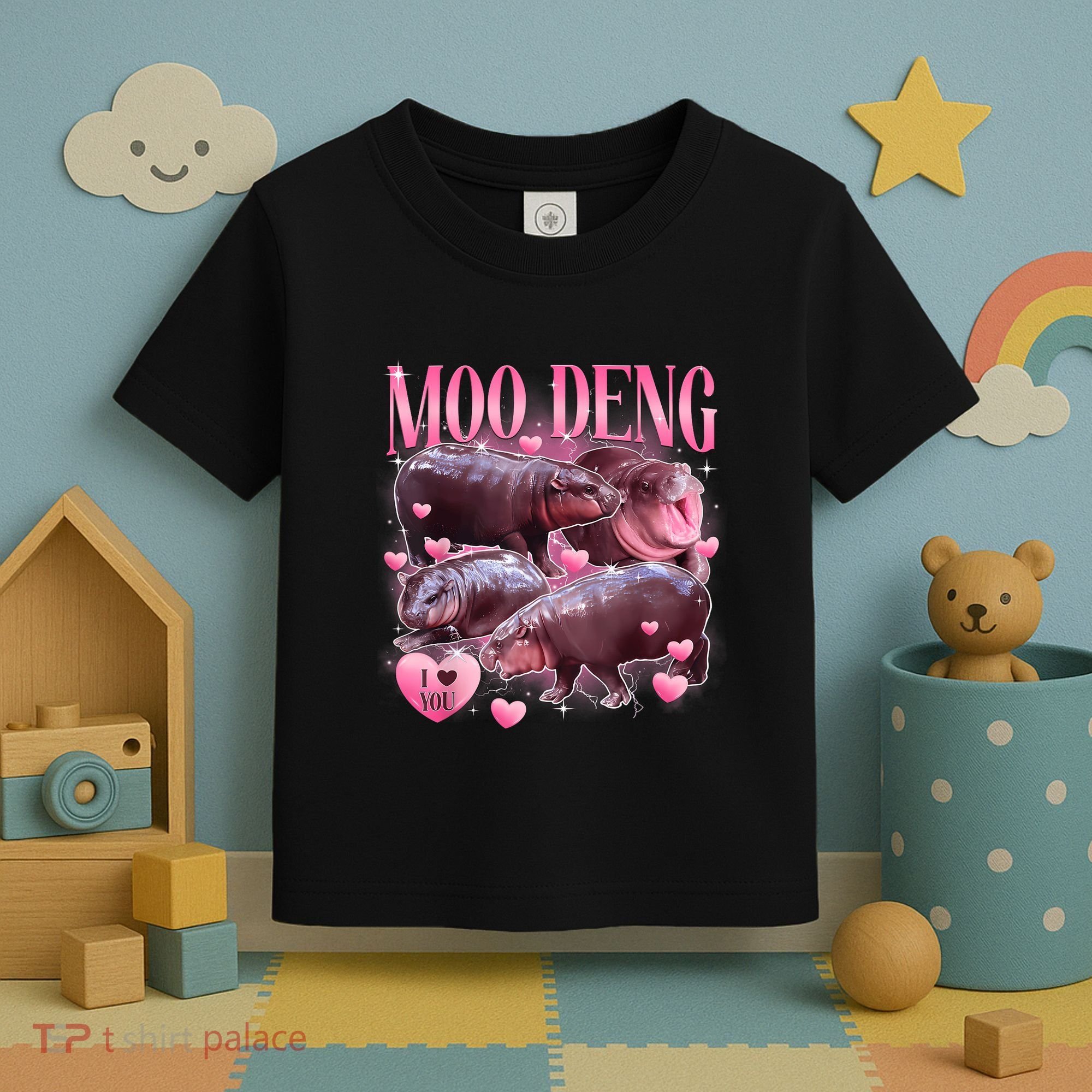 Cute I Love Moo Deng Baby Hippo Moo Deng I Heart Moo Deng Toddler T-Shirt