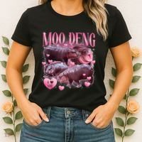 Cute I Love Moo Deng Baby Hippo Moo Deng I Heart Moo Deng Women's T-Shirt thumb 2