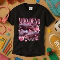 Cute I Love Moo Deng Baby Hippo Moo Deng I Heart Moo Deng Kids T-Shirt thumb 3