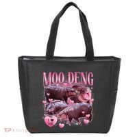 Cute I Love Moo Deng Baby Hippo Moo Deng I Heart Moo Deng Tote Bag thumb 0