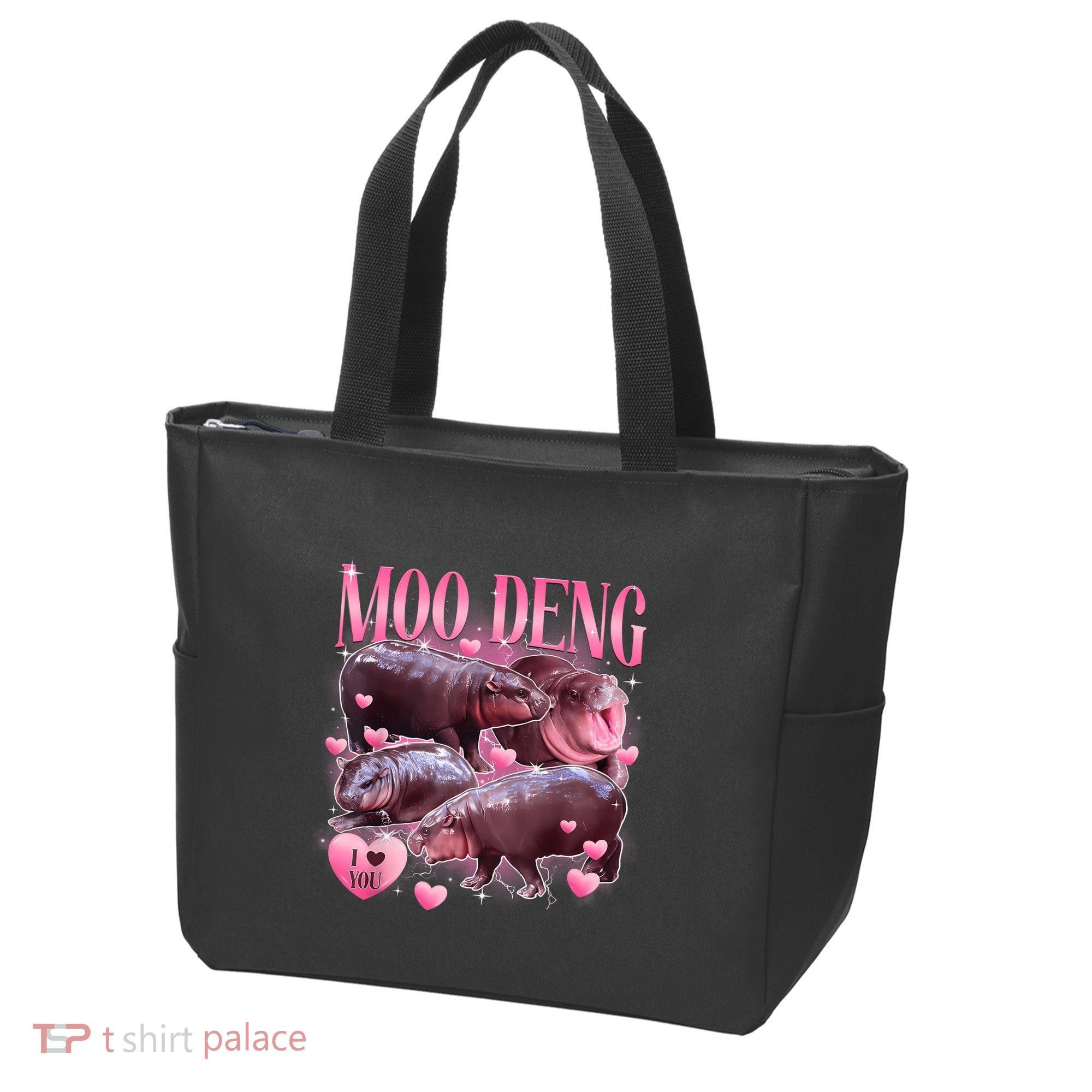 Cute I Love Moo Deng Baby Hippo Moo Deng I Heart Moo Deng Tote Bag