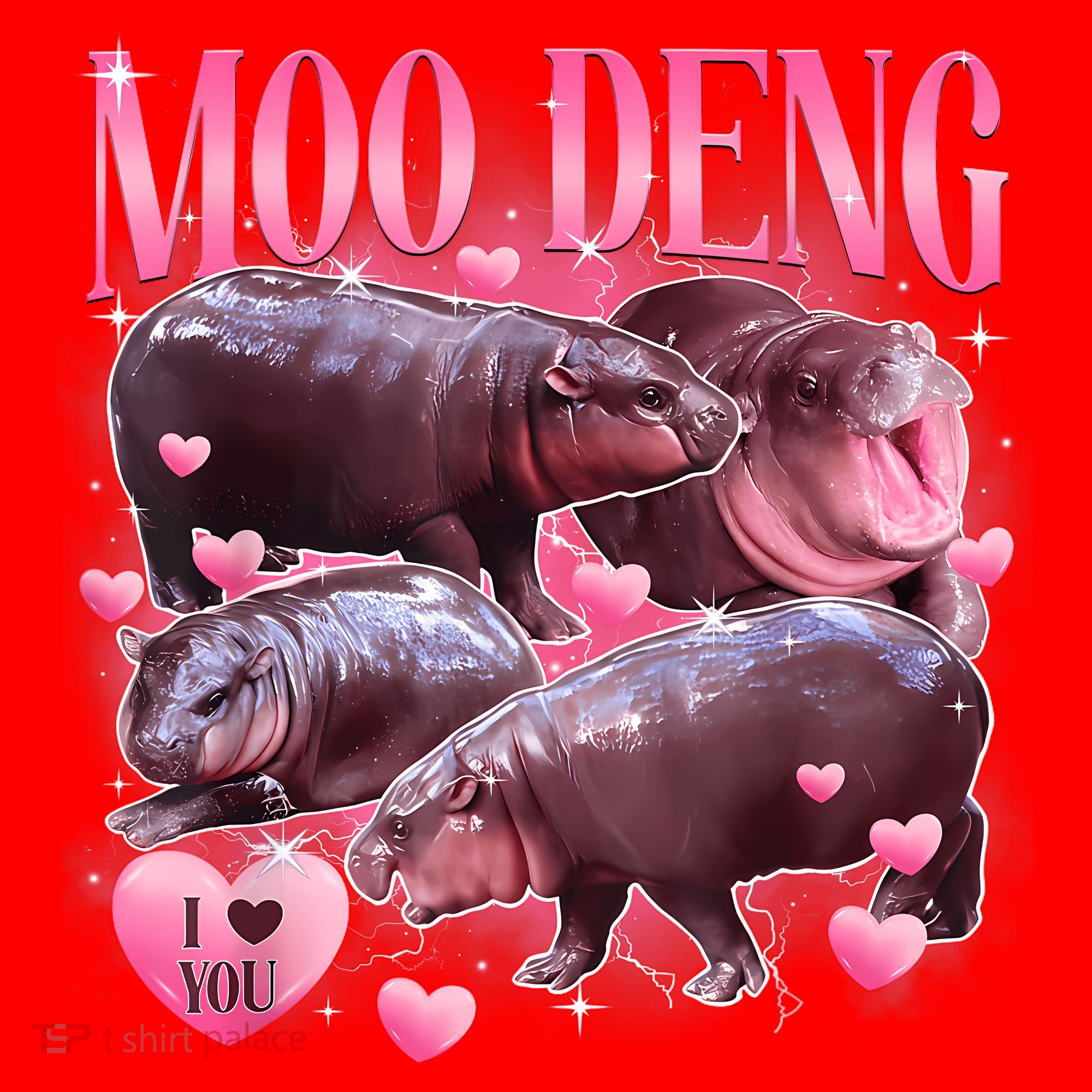 Cute I Love Moo Deng Baby Hippo Moo Deng I Heart Moo Deng Santa Hat