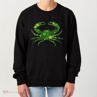 Crab Irish Lucky Green Shamrock Clover St Patricks Day Women's Sweatshirt thumb 0