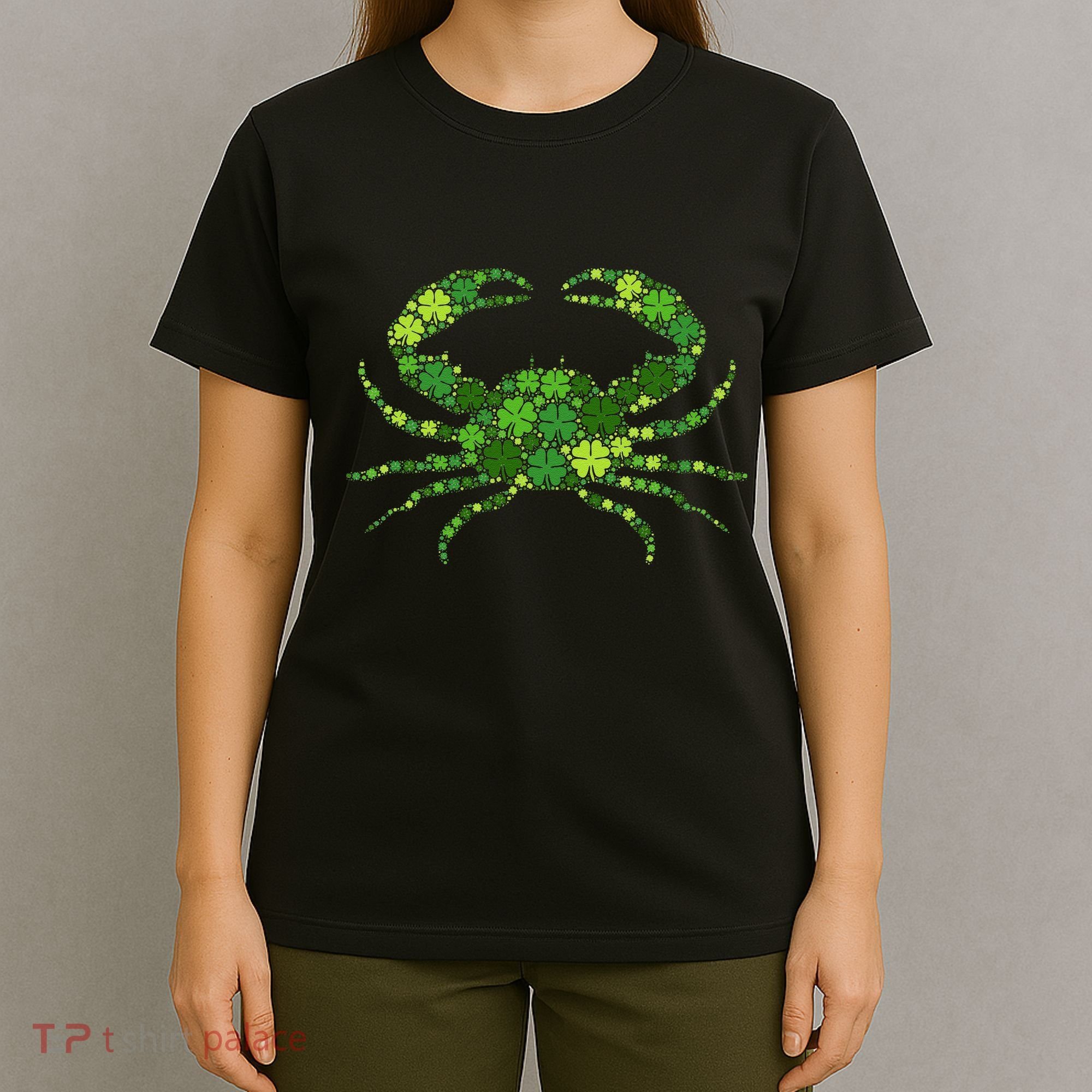 Crab Irish Lucky Green Shamrock Clover St Patricks Day T-Shirt