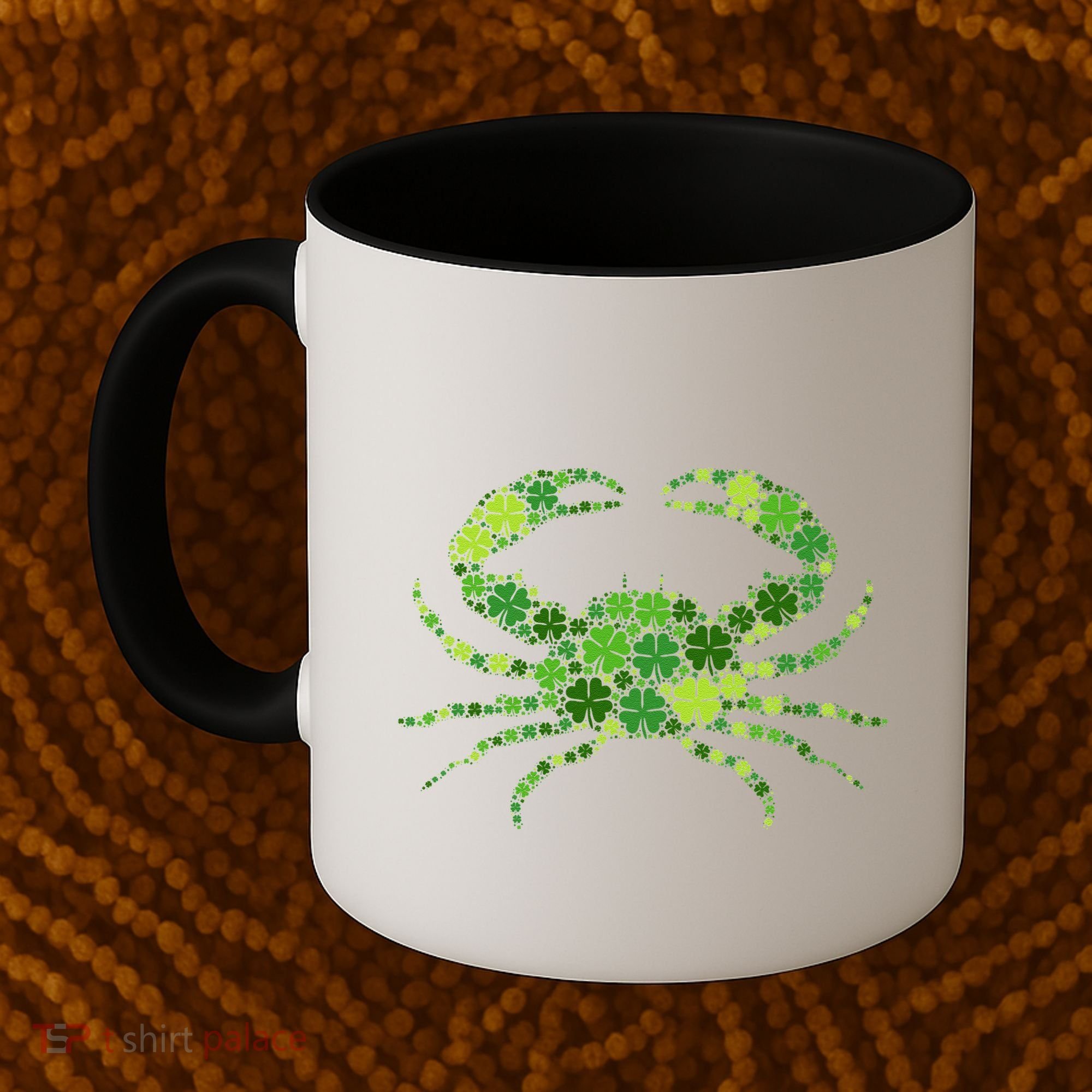 Crab Irish Lucky Green Shamrock Clover St Patricks Day Coffee Mug