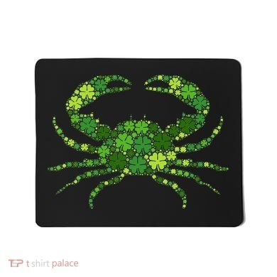 Crab Irish Lucky Green Shamrock Clover St Patricks Day Mousepad