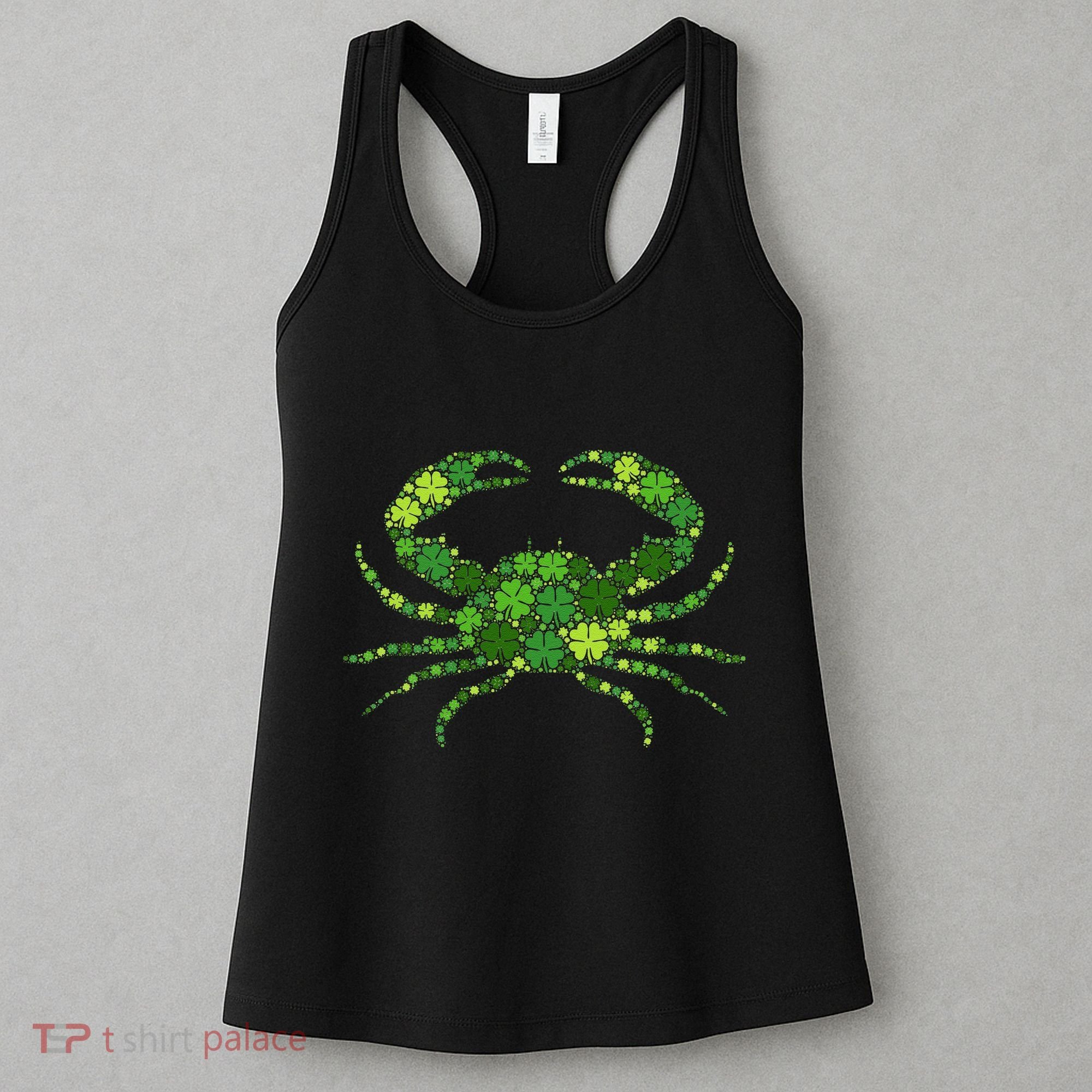 Crab Irish Lucky Green Shamrock Clover St Patricks Day Women's Tank Top