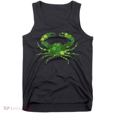 Crab Irish Lucky Green Shamrock Clover St Patricks Day Tank Top