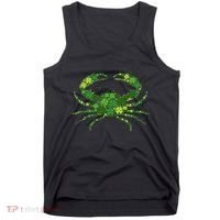 Crab Irish Lucky Green Shamrock Clover St Patricks Day Tank Top thumb 0