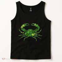 Crab Irish Lucky Green Shamrock Clover St Patricks Day Tank Top thumb 2