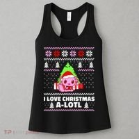Cute I Love Christmas A Lotl Axolotl Funny Presents Ugly Women's Tank Top thumb 3
