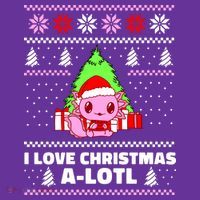Cute I Love Christmas A Lotl Axolotl Funny Presents Ugly Sweatshirt thumb 3