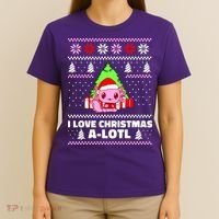 Cute I Love Christmas A Lotl Axolotl Funny Presents Ugly T-Shirt thumb 4