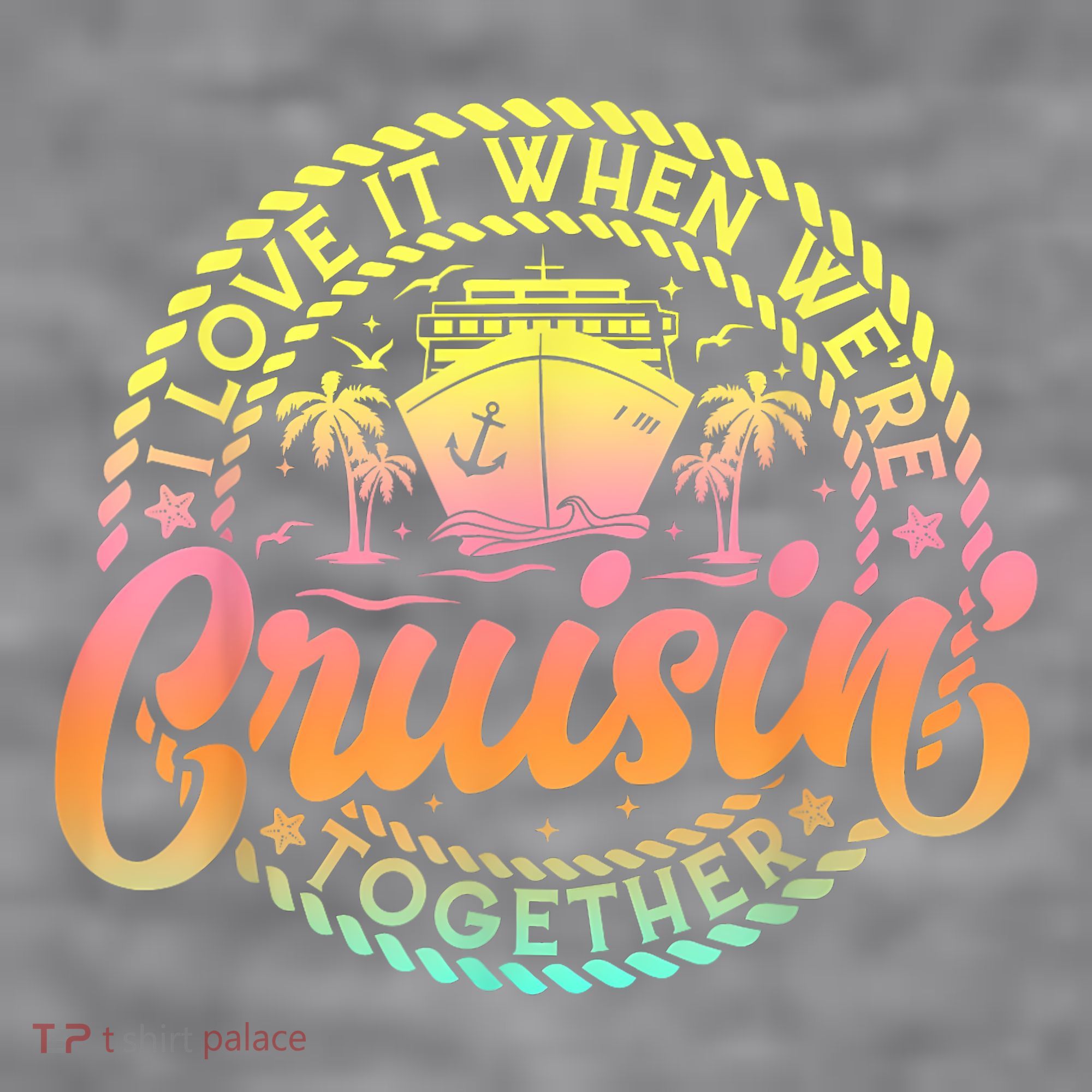 Cruise I Love It When WeRe Cruisin Together Couple Matching Women's Racerback Cropped Tank