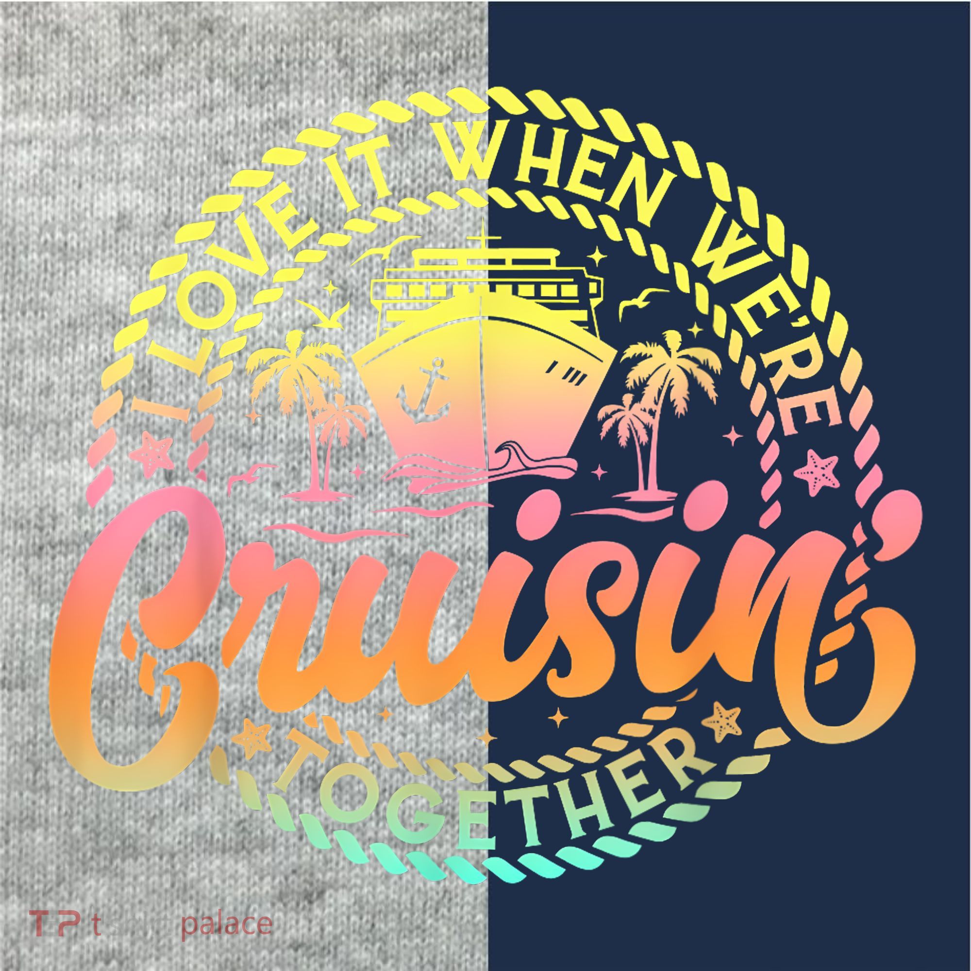 Cruise I Love It When WeRe Cruisin Together Couple Matching Kids Colorblock Raglan Jersey