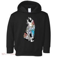 Cat In Lotus Tattoo Toddler Hoodie thumb 0