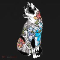 Cat In Lotus Tattoo Tote Bag thumb 4