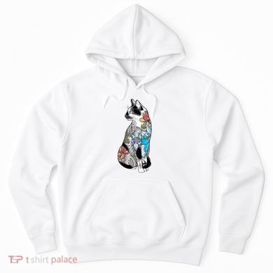 Cat In Lotus Tattoo Hoodie