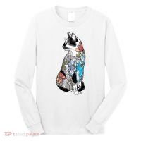 Cat In Lotus Tattoo Long Sleeve Shirt thumb 0
