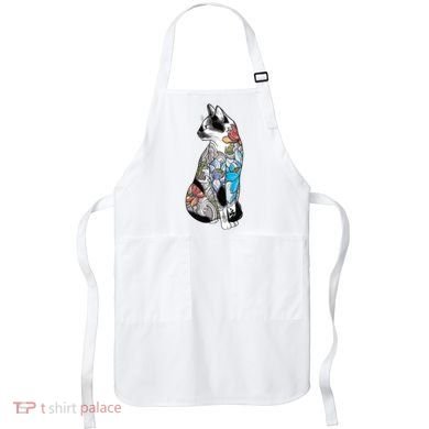 Cat In Lotus Tattoo Apron