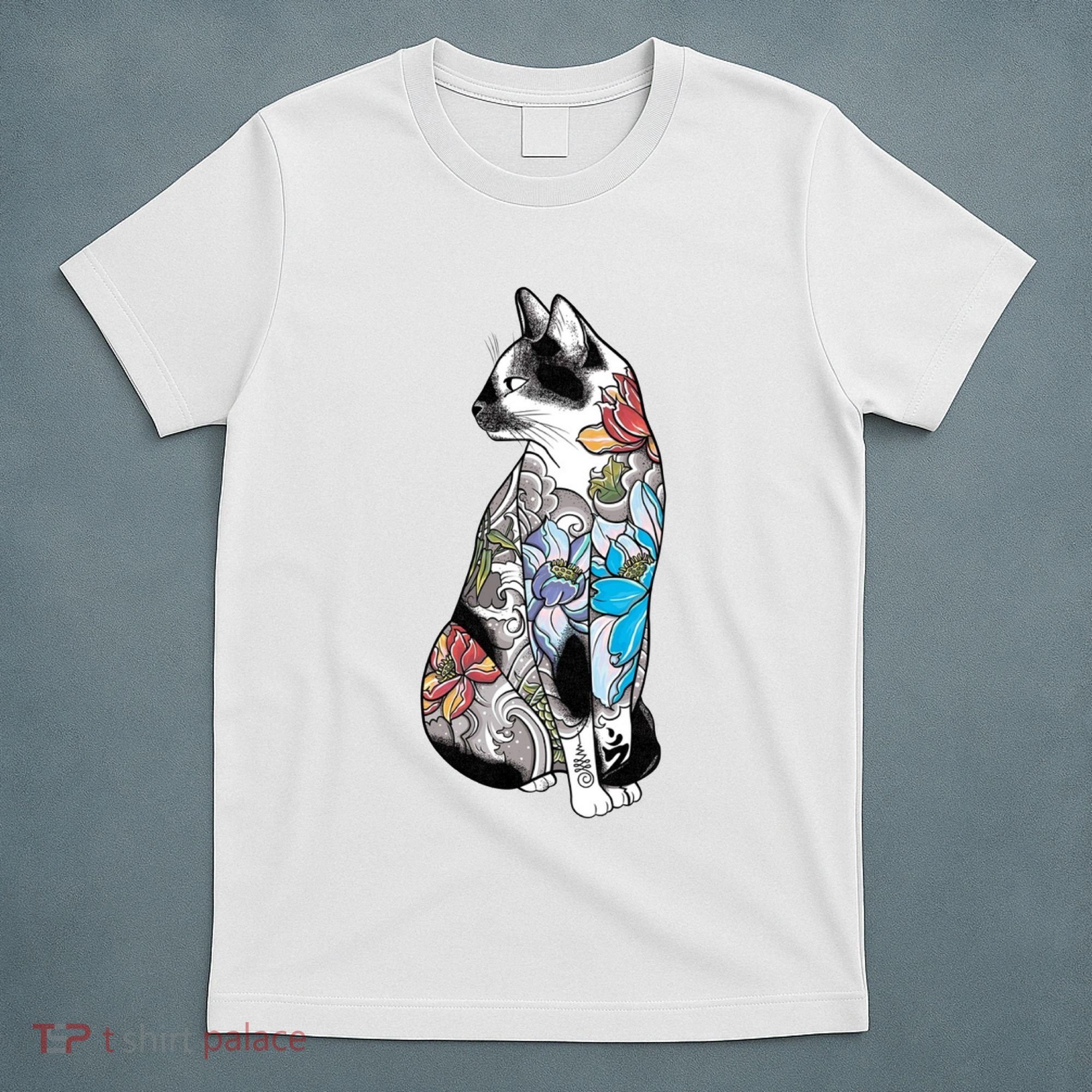 Cat In Lotus Tattoo T-Shirt