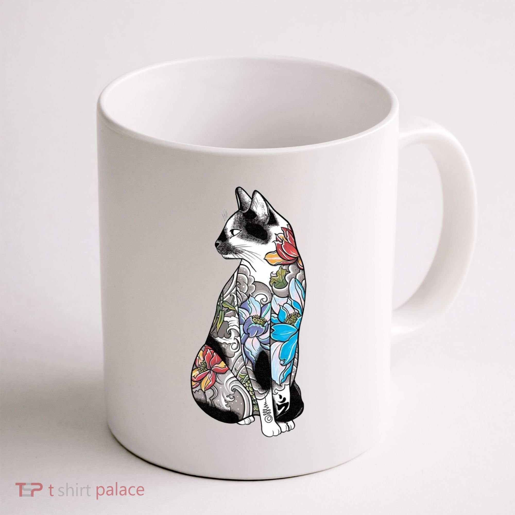 Cat In Lotus Tattoo Coffee Mug