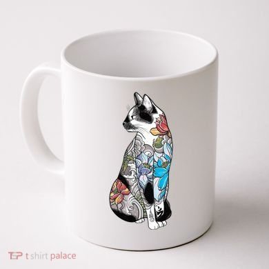 Cat In Lotus Tattoo Coffee Mug