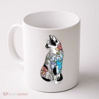 Cat In Lotus Tattoo Coffee Mug thumb 0